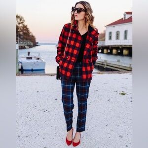 Talbots Plaid Trousers - Navy, Red, Yellow